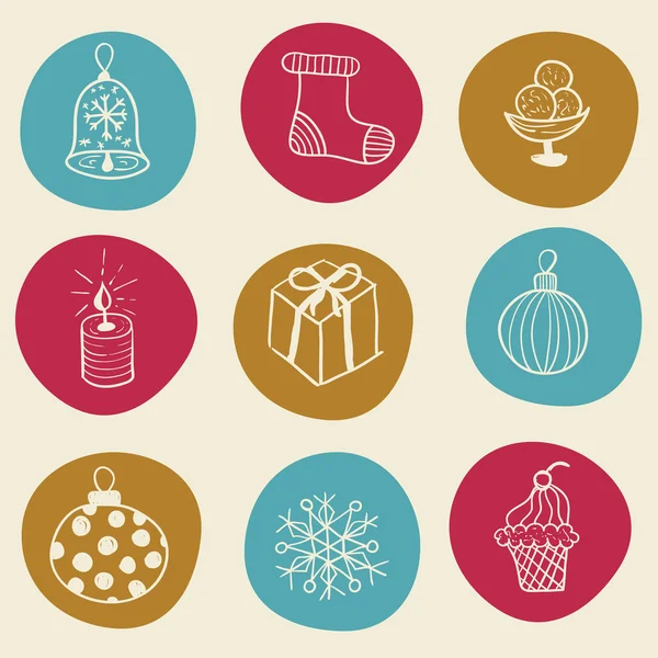 Navidad garabatos elementos de diseño — Archivo Imágenes Vectoriales