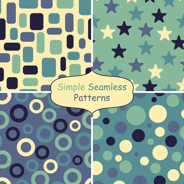 Four abstract  seamless patterns — Stock Vector