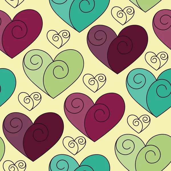 Seamless Pattern with Hearts — Stock Vector