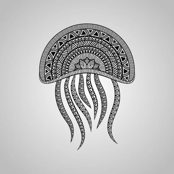 Jellyfish in  tattoo style — Stock Vector