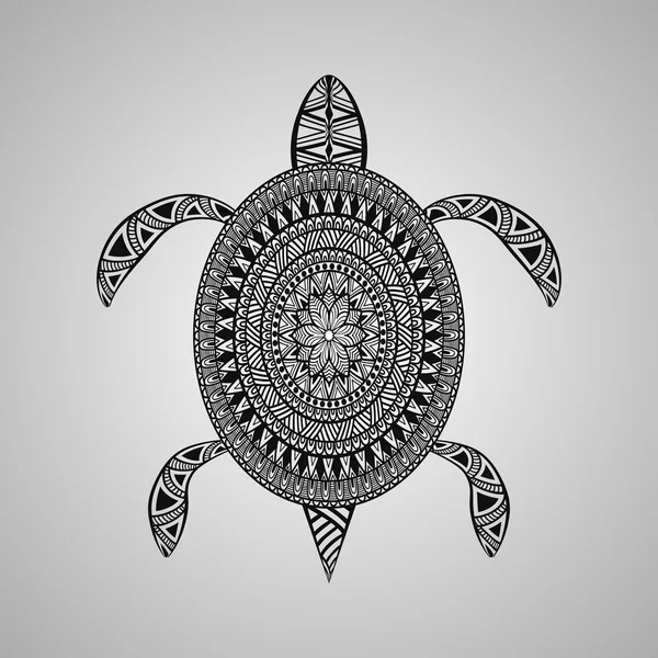 Turtle in tattoo stijl — Stockvector