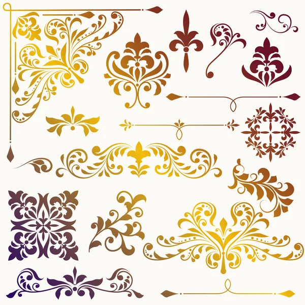 Vintage floral  design elements — Stock Vector