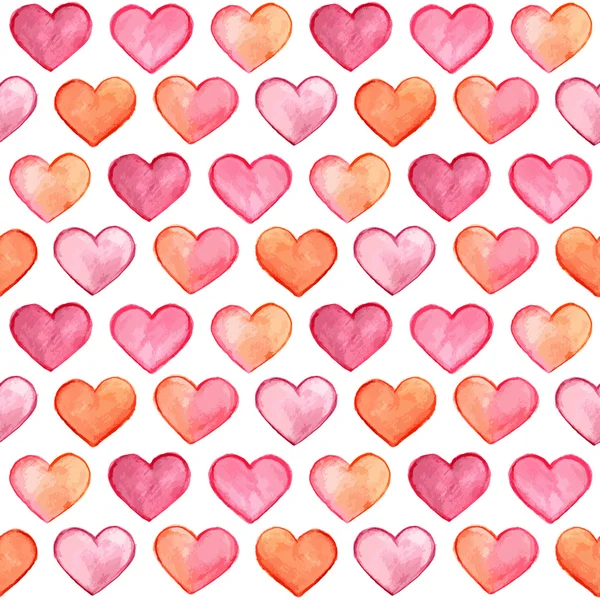 Suluboya kalplerle kusursuz desen