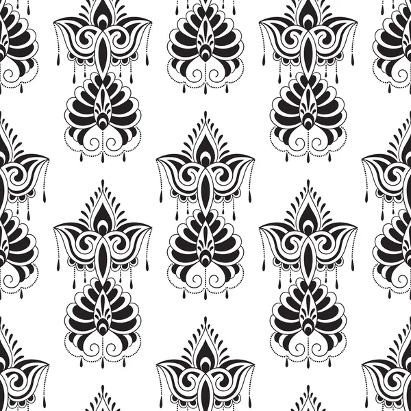 Patrón de Doodle Paisley sin costuras — Vector de stock