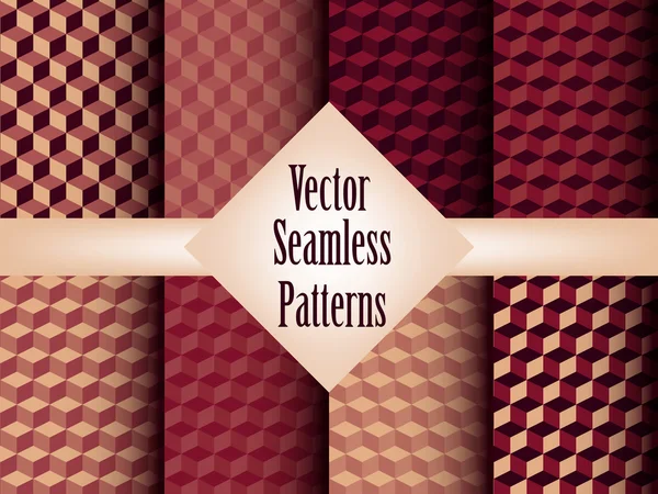 Seamless Geometric Patterns Set — Stock Vector