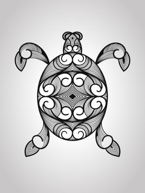 Siyah ve beyaz renklerde turtle