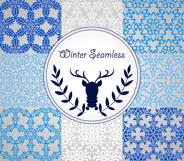 Seamless pattern with snowflakes — Stock Vector