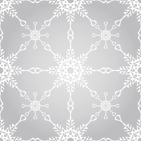Patrón de invierno sin costuras con copos de nieve — Archivo Imágenes Vectoriales