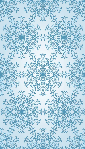 Бесшовный рисунок с голубыми снежинками — стоковый вектор