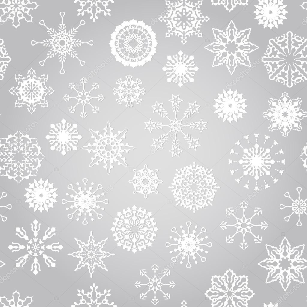 Seamless winter pattern with snowflakes