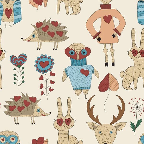 Valentines Day Set with animals and plants
