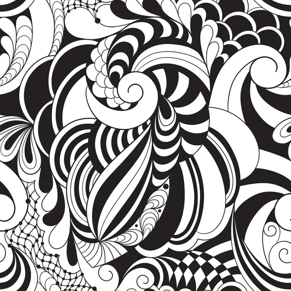 Padrão floral doodle sem costura — Vetor de Stock