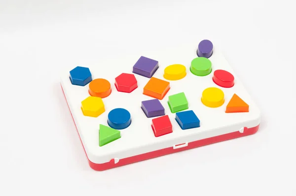 Beyaz Arka Planda Geliştirme Sınıflandırıcısı Için Çocuk Oyuncağı Plastikten Yapılmış — Stok fotoğraf
