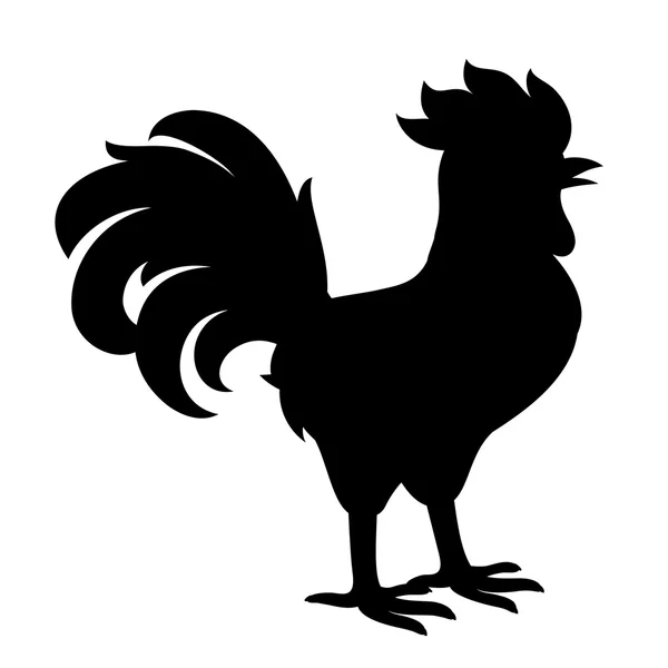 Coq stylisé silhouette — Image vectorielle
