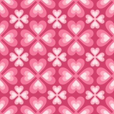 stilize çiçek ve kalpleri seamless modeli