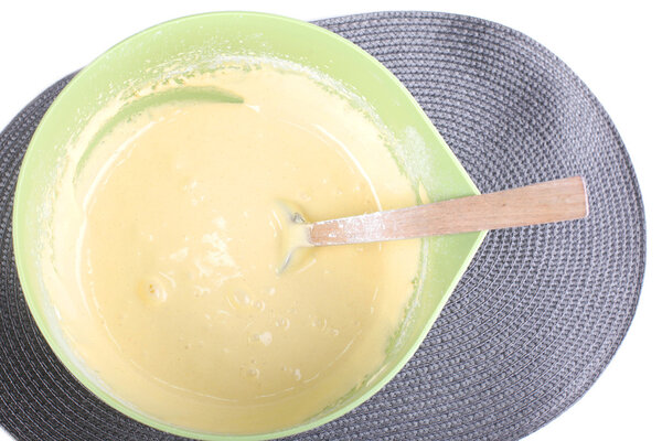 Dough for cake in bowl