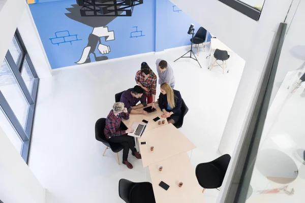 Aerial view of business people group on meeting — Stock Photo, Image