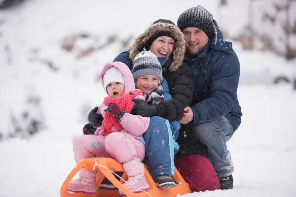 Kış tatil aile portresi — Stok fotoğraf