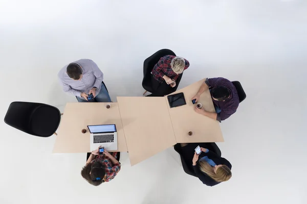 Visão aérea do grupo de empresários em reunião — Fotografia de Stock