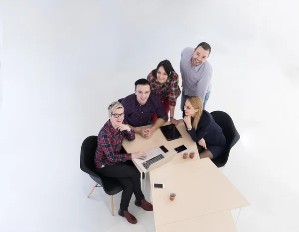 Visão aérea do grupo de empresários em reunião — Fotografia de Stock