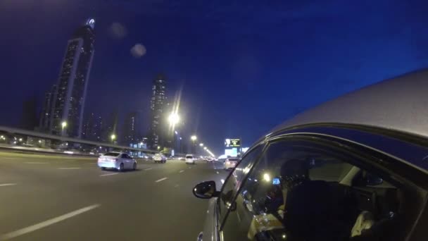Dubaj miasto ulica widok z samochodu — Wideo stockowe