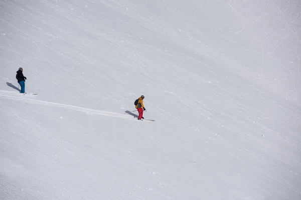 Ski freeride dans la neige poudreuse profonde — Photo