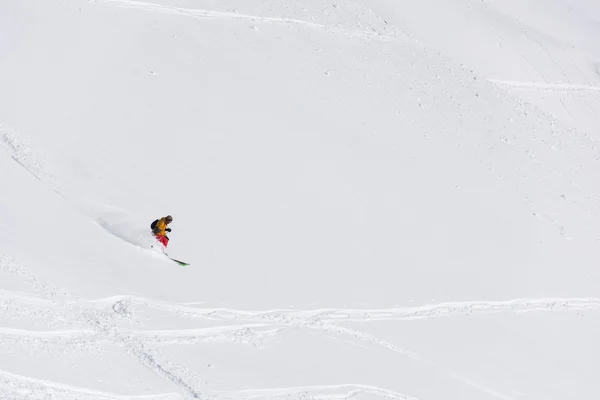 深いパウダースノーでスキーのフリーライド スキー — ストック写真
