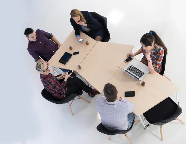 Aerial view of business people group on meeting — Stock Photo, Image