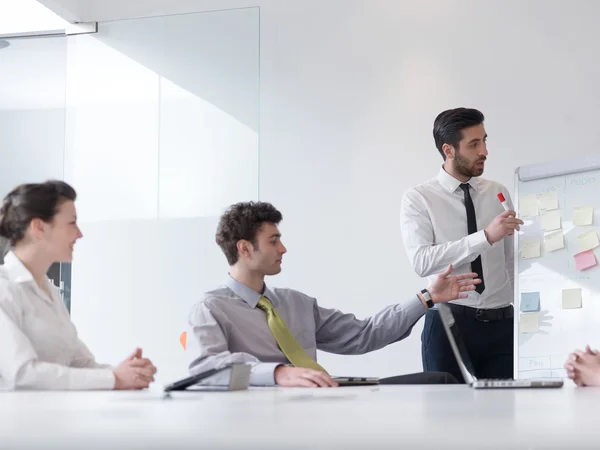 Grupo de jóvenes empresarios en reunión en la puesta en marcha moderna — Foto de Stock