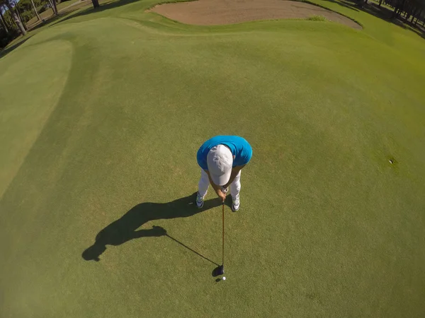 Top view of golf player hitting shot — Stock Photo, Image