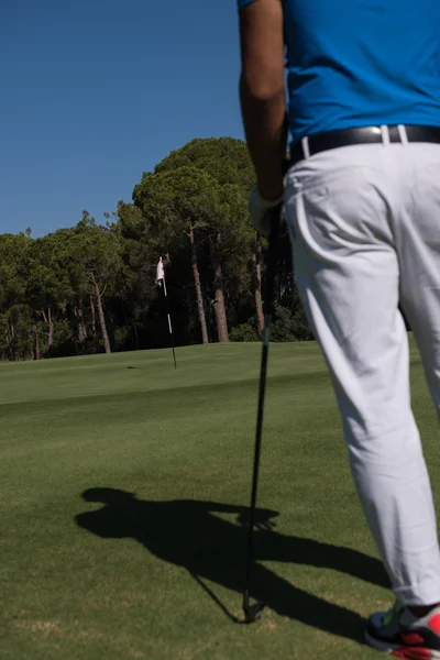 Jogador de golfe retrato de volta — Fotografia de Stock