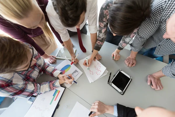 Top  view of business people group brainstorming on meeting — Stok Foto