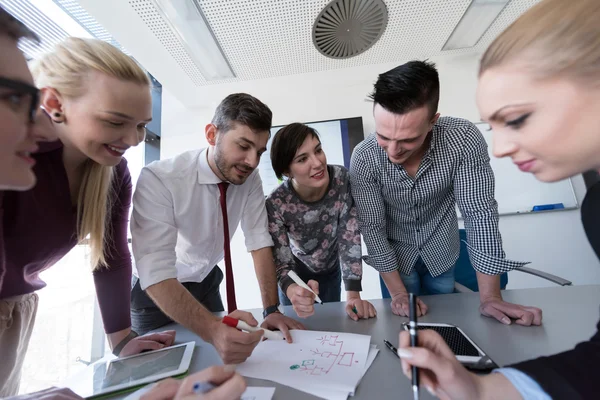 Top  view of business people group brainstorming on meeting — Stock Photo, Image