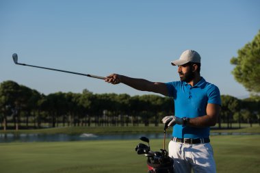 golf sahasında golf portre