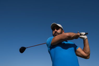 golf oyuncu atış isabet