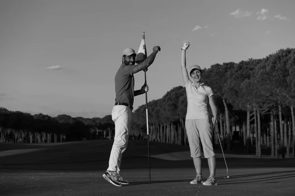 Egy ember golf oktatás — Stock Fotó
