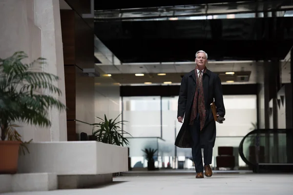 Красивый высокопоставленный бизнесмен, гуляющий — стоковое фото