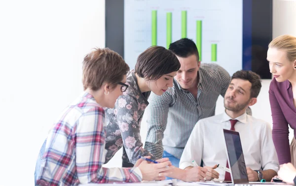 Young business people group on meeting at modern office — Stock Photo, Image