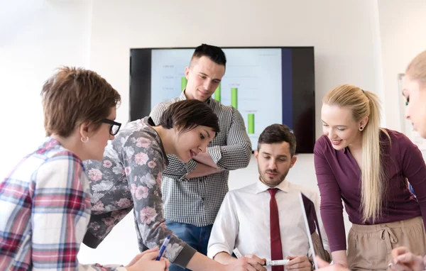 Young business people group on meeting at modern office — Stock Photo, Image