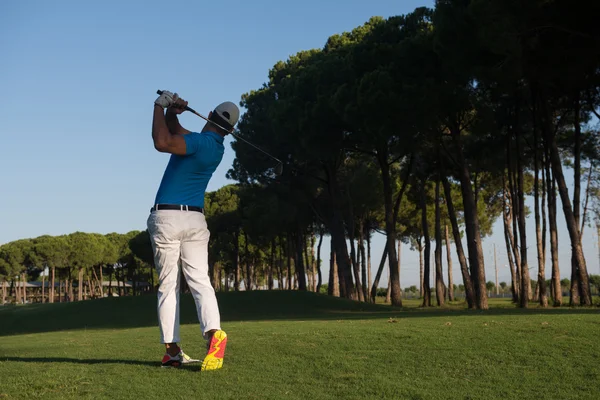 Um homem instruções de golfe — Fotografia de Stock