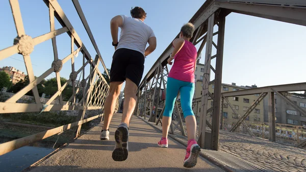 Sana coppia matura jogging — Foto Stock