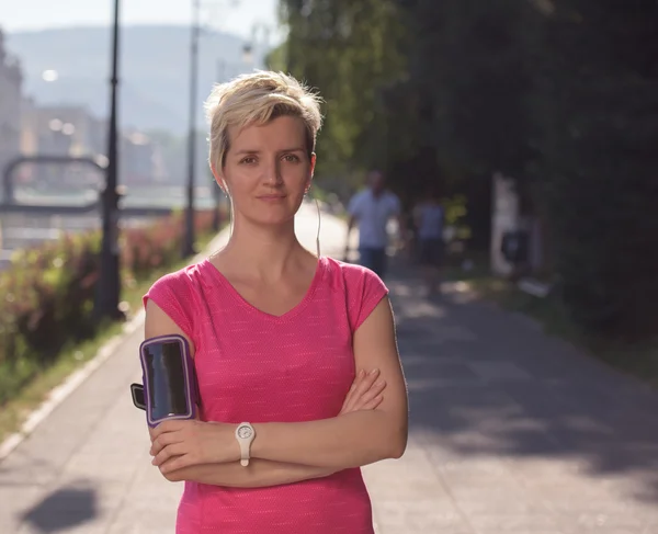 Jogging femme portrait — Photo