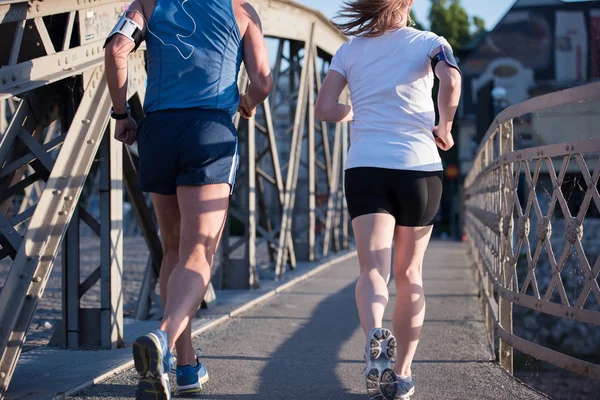 Sana coppia matura jogging — Foto Stock