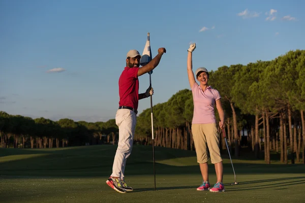 Um homem instruções de golfe — Fotografia de Stock