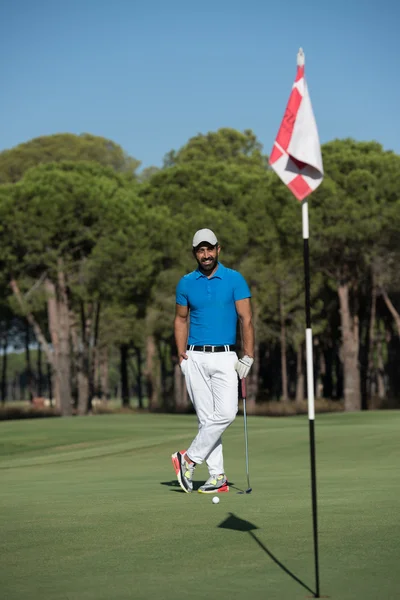 Golf player portrait at course — Stock Photo, Image