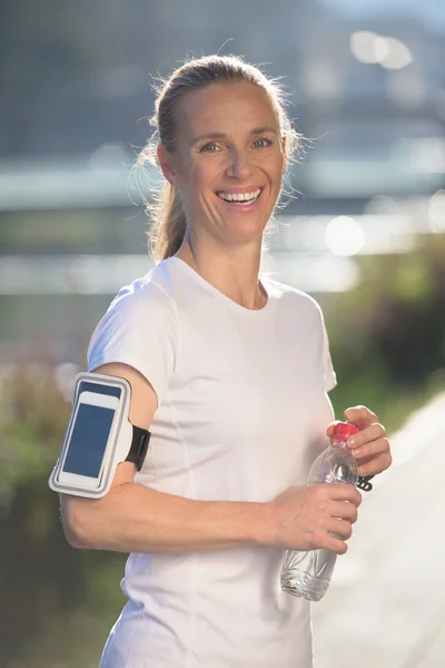 Běžeckou žena portrét — Stock fotografie