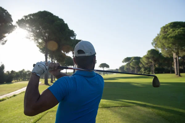 Golf-lejátszó shot ütő — Stock Fotó