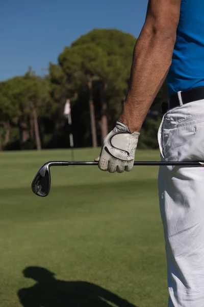 Jogador de golfe retrato de volta — Fotografia de Stock