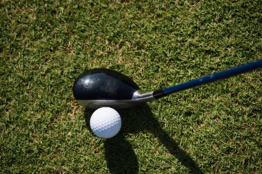 golf kulübü ve çim topu Üstten Görünüm