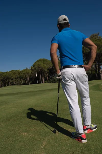 Jogador de golfe retrato de volta — Fotografia de Stock